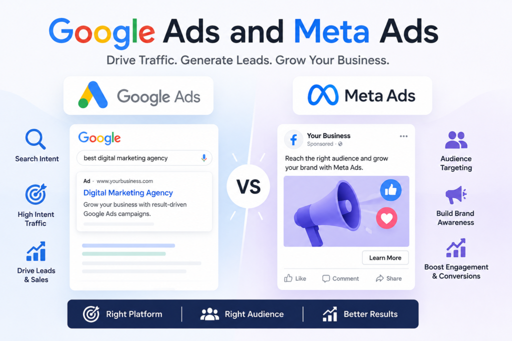 Discover how Google Ads and Meta Ads can transform your digital marketing strategy, reach the right audience, generate quality leads, and accelerate business growth.